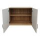 Ντουλάπα εξάφυλλη με πατάρι Athos I pakoworld sonoma-λευκή 240x42x240εκ