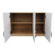 Ντουλάπα εξάφυλλη με πατάρι Athos pakoworld sonoma-λευκή 180x42x240εκ