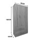Ντουλάπα εξάφυλλη με πατάρι Athos pakoworld sonoma-λευκή 180x42x240εκ