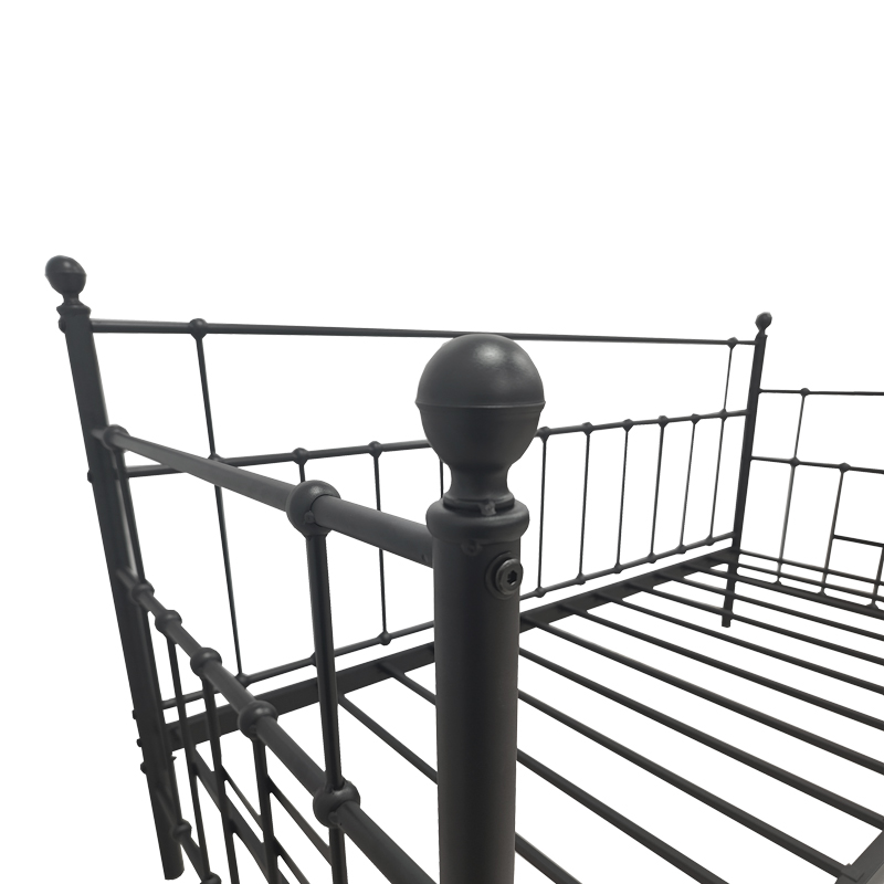 Κρεβάτι-Καναπές Routha pakoworld μεταλλικός μαύρο 90x190εκ