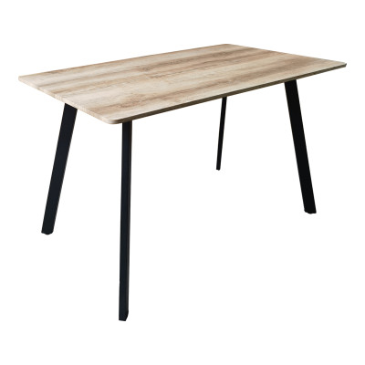 Τραπέζι Squaro pakoworld sonoma mdf με μαύρα μεταλλικά πόδια 120x70x75εκ
