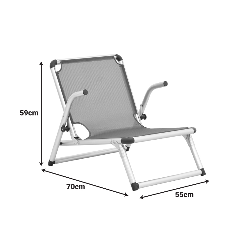 Καρεκλάκι παραλίας Plazo pakoworld αλουμίνιο-textilene σε μπλε απόχρωση 55x70x59εκ