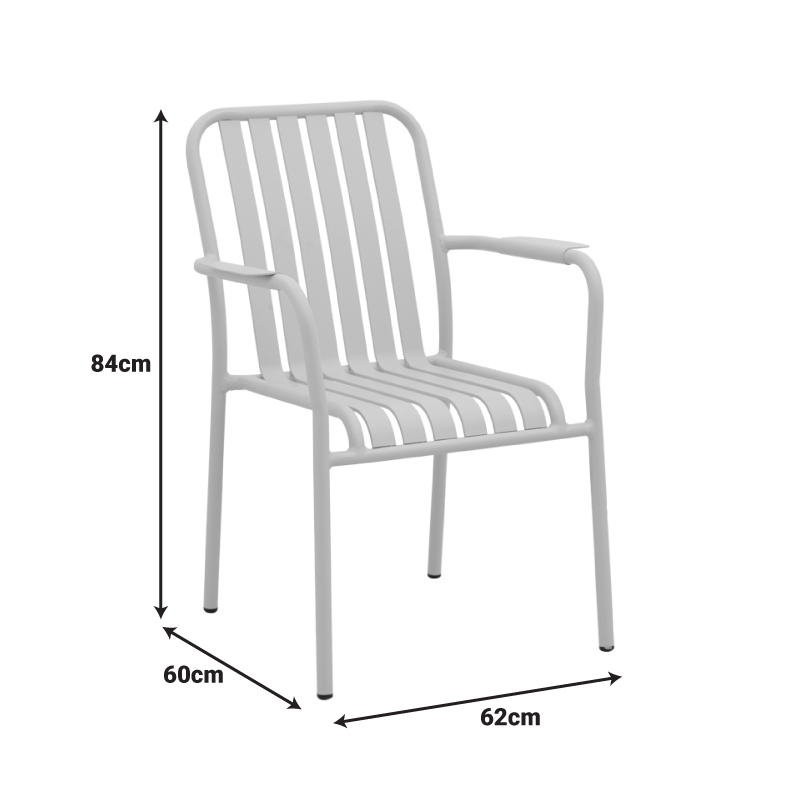Πολυθρόνα Vista pakoworld στοιβαζόμενη αλουμίνιο σε μπεζ απόχρωση 62x60x84εκ