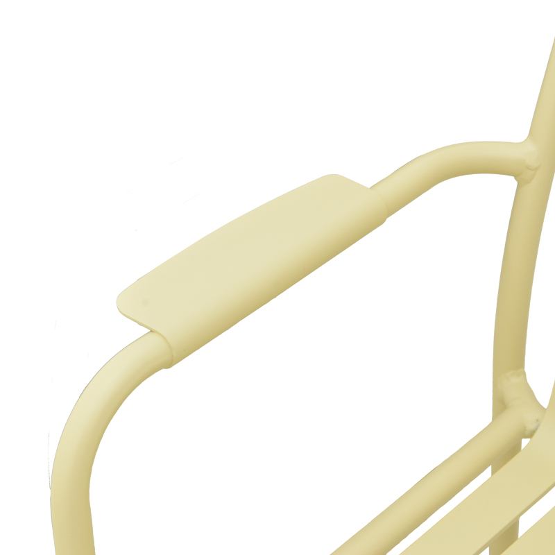 Πολυθρόνα Vista pakoworld στοιβαζόμενη αλουμίνιο σε μπεζ απόχρωση 62x60x84εκ