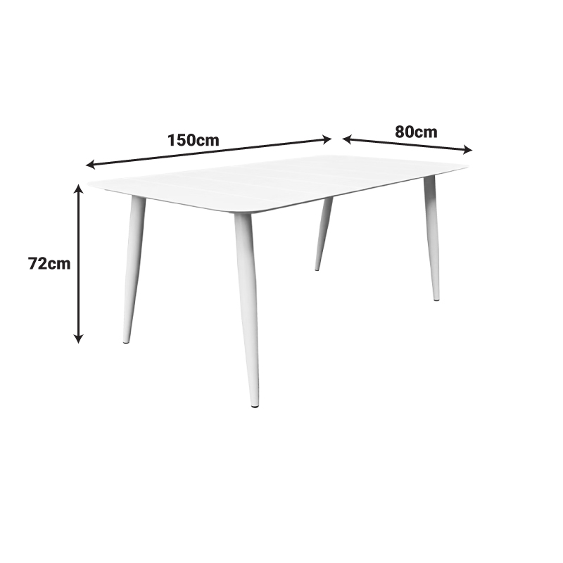 Τραπέζι Vista pakoworld σαμπανί αλουμίνιο 150x80x72εκ Τραπέζι Vista pakoworld σαμπανί αλουμίνιο 150x80x72εκ