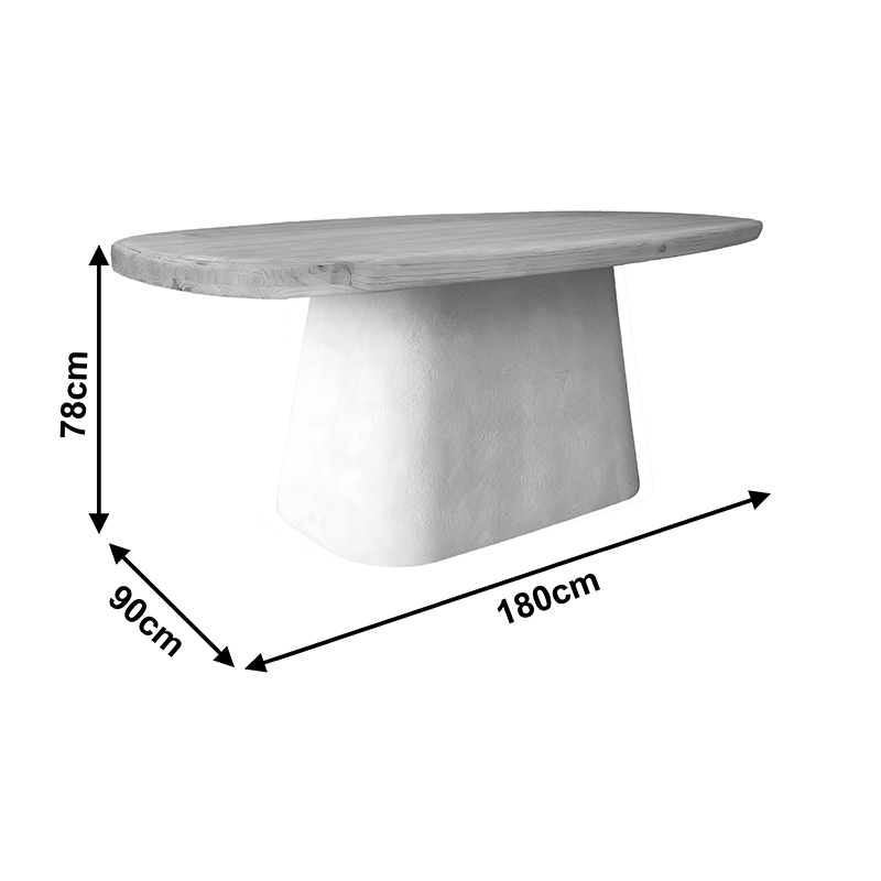 Τραπέζι Fessen pakoworld ξύλο ελάτου-mdf oak-λευκό 180x90x78εκ Τραπέζι Fessen pakoworld ξύλο ελάτου-mdf oak-λευκό 180x90x78εκ
