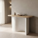Κονσόλα Jeckie pakoworld ξύλο ελάτου-mdf oak-λευκό 120x38x80εκ
