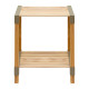 Τραπεζάκι βοηθητικό - κομοδίνο ξύλινο - πλαστικό χρώμα φυσικό - μπεζ 41x33x45εκ.