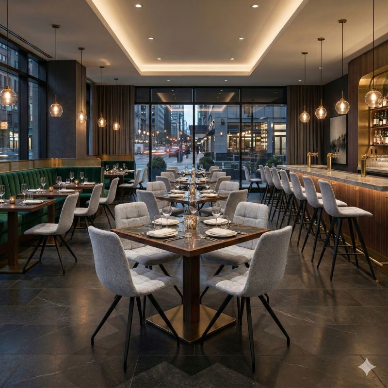 Καρέκλα τραπεζαρίας Bianca Megapap ανοιχτό μπεζ ύφασμα - μεταλλικό μαύρο πόδι 43x56x84εκ.