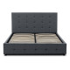 Κρεβάτι Iro Megapap υφασμάτινο με αποθηκευτικό χώρο χρώμα ανθρακί 150x200εκ.