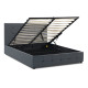 Κρεβάτι Iro Megapap υφασμάτινο με αποθηκευτικό χώρο χρώμα ανθρακί 150x200εκ.