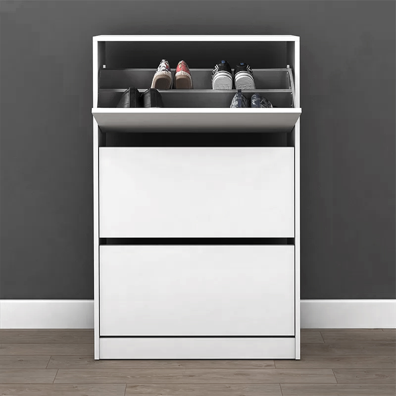 Παπουτσοθήκη Flat Duo Megapap 18 ζεύγων χρώμα λευκό 73x26x119εκ.