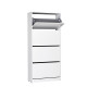 Παπουτσοθήκη Flat Duo Megapap 24 ζευγών χρώμα λευκό 73x26x157εκ.