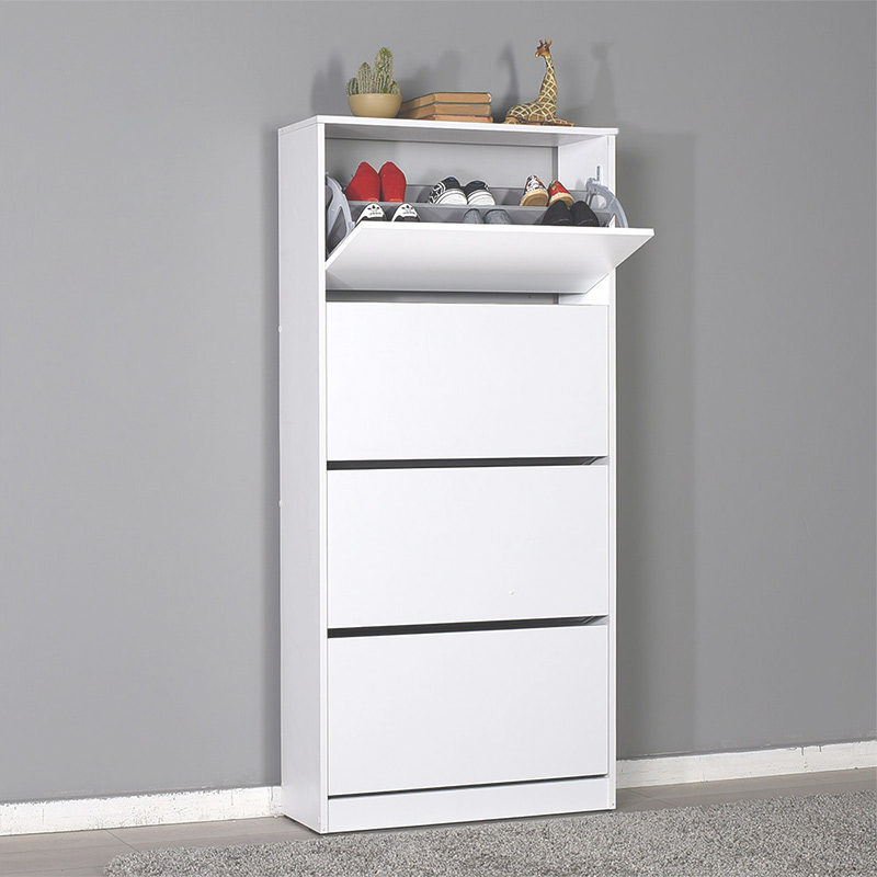 Παπουτσοθήκη Flat Duo Megapap 24 ζευγών χρώμα λευκό 73x26x157εκ.
