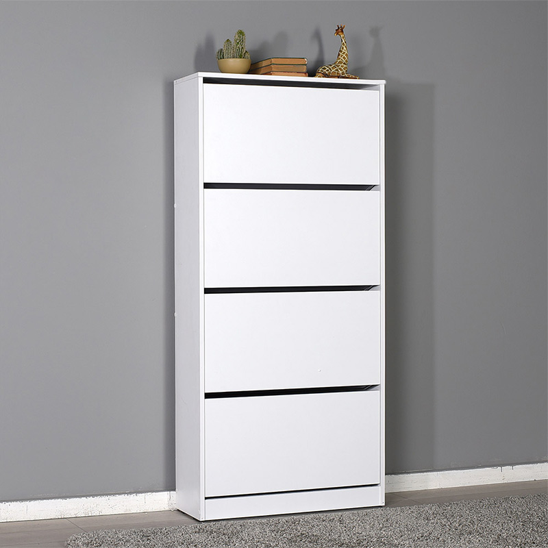 Παπουτσοθήκη Flat Duo Megapap 24 ζευγών χρώμα λευκό 73x26x157εκ.