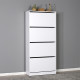 Παπουτσοθήκη Flat Duo Megapap 24 ζευγών χρώμα λευκό 73x26x157εκ.