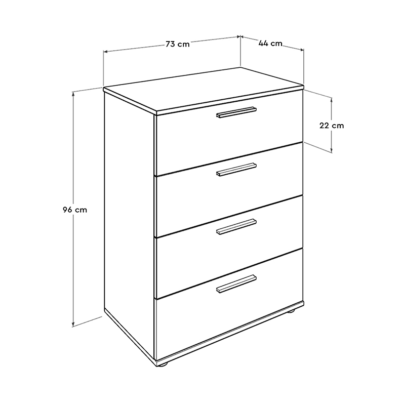 Συρταριέρα Trendline Megapap χρώμα καρυδί 73x44x96εκ.