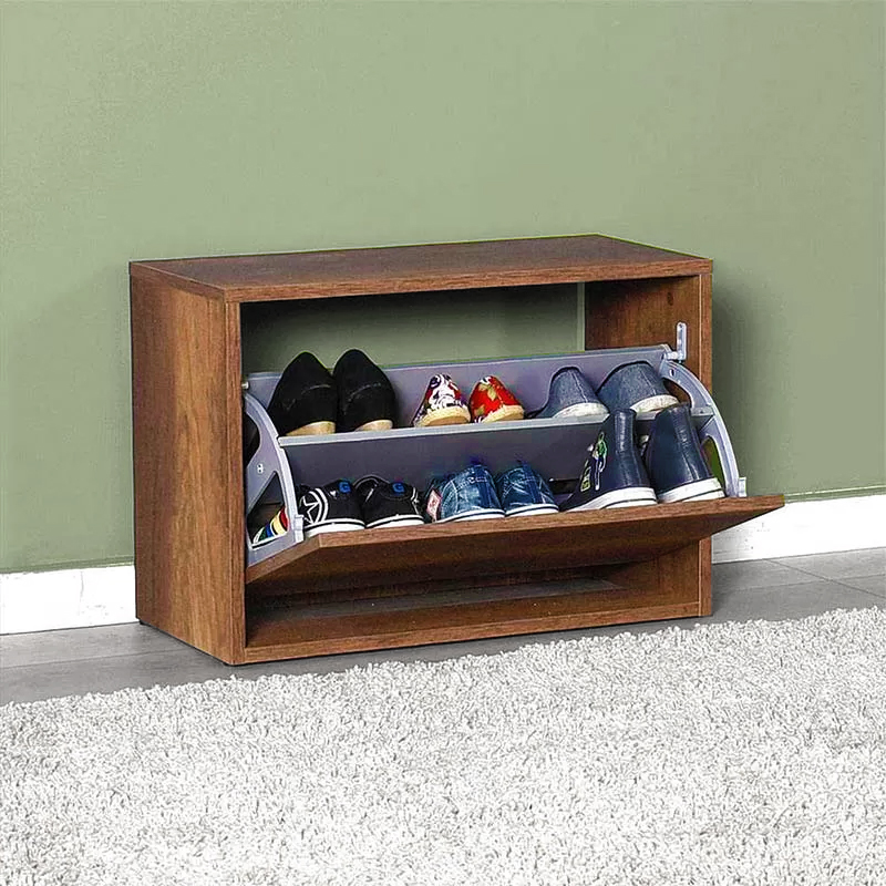 Παπουτσοθήκη 6 ζεύγων Step Megapap χρώμα καρυδί 60x30x42εκ.