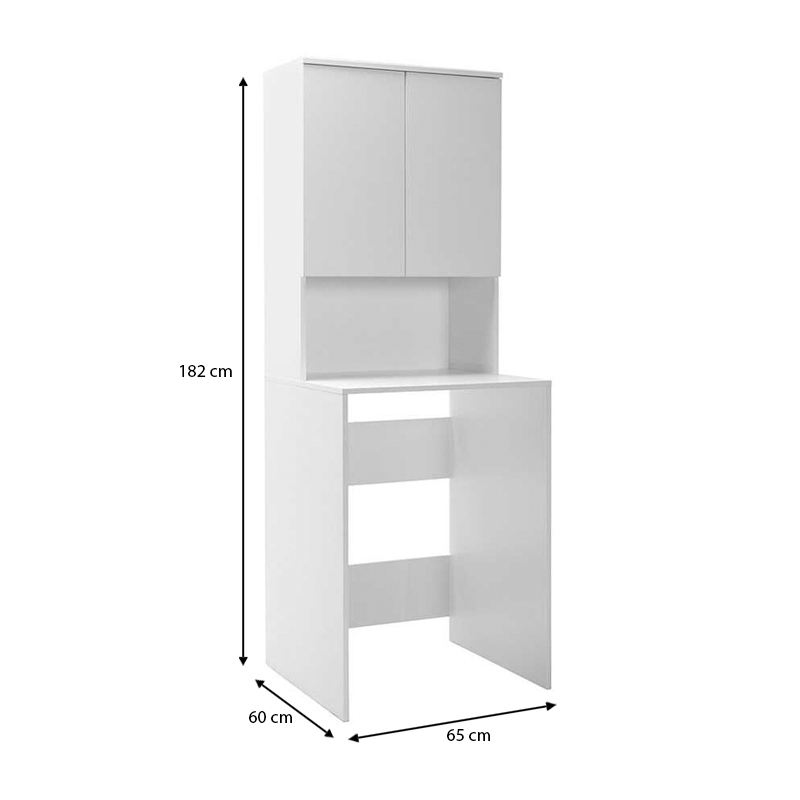 Έπιπλο πλυντηρίου Ceza Megapap χρώμα λευκό 65x60x182εκ. Έπιπλο πλυντηρίου Ceza Megapap χρώμα λευκό 65x60x182εκ.