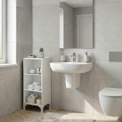 Βιβλιοθήκη - Ραφιέρα Clare Megapap χρώμα λευκό 30x20x88εκ.