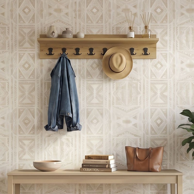 Κρεμάστρα τοίχου Vettini Megapap χρώμα sapphire oak 100x12x20εκ.