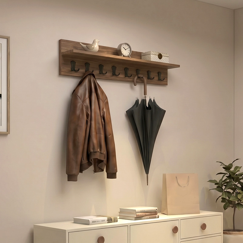 Κρεμάστρα τοίχου Vettini Megapap χρώμα καρυδί 100x12x20εκ.