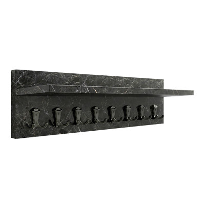 Κρεμάστρα τοίχου Vettini Megapap χρώμα μαύρο εφέ μαρμάρου 100x12x20εκ.