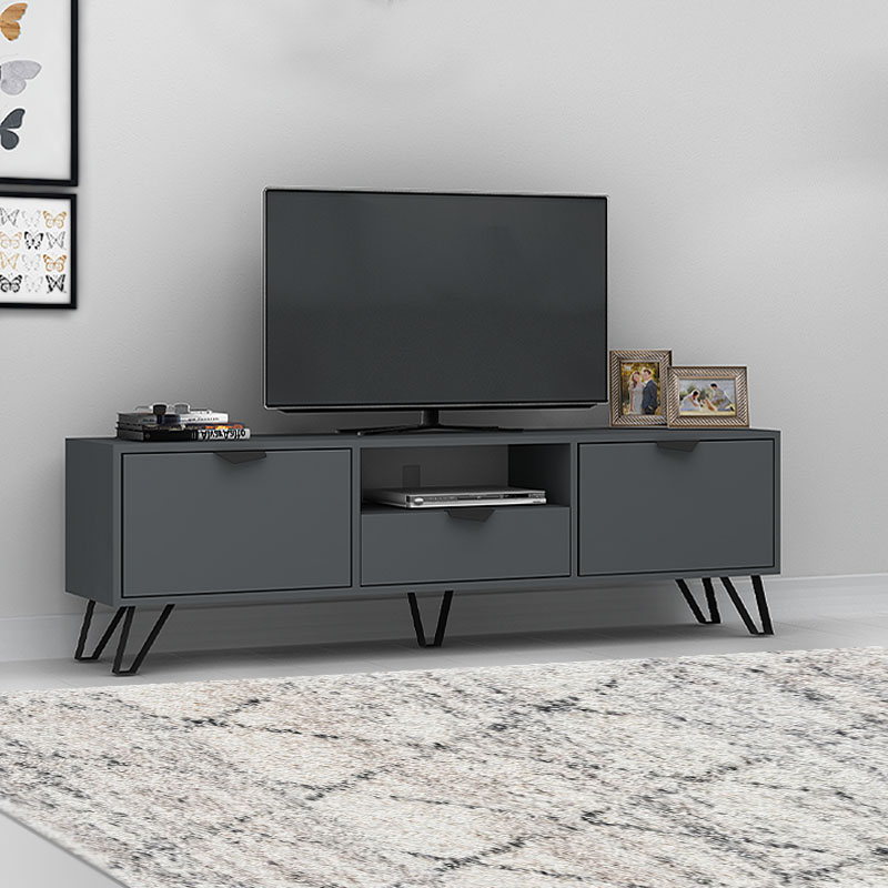 Έπιπλο τηλεόρασης Jasmine Megapap χρώμα γκρι 170x35x50εκ.