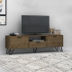 Έπιπλο τηλεόρασης Jasmine Megapap χρώμα καρυδί 170x35x50εκ.