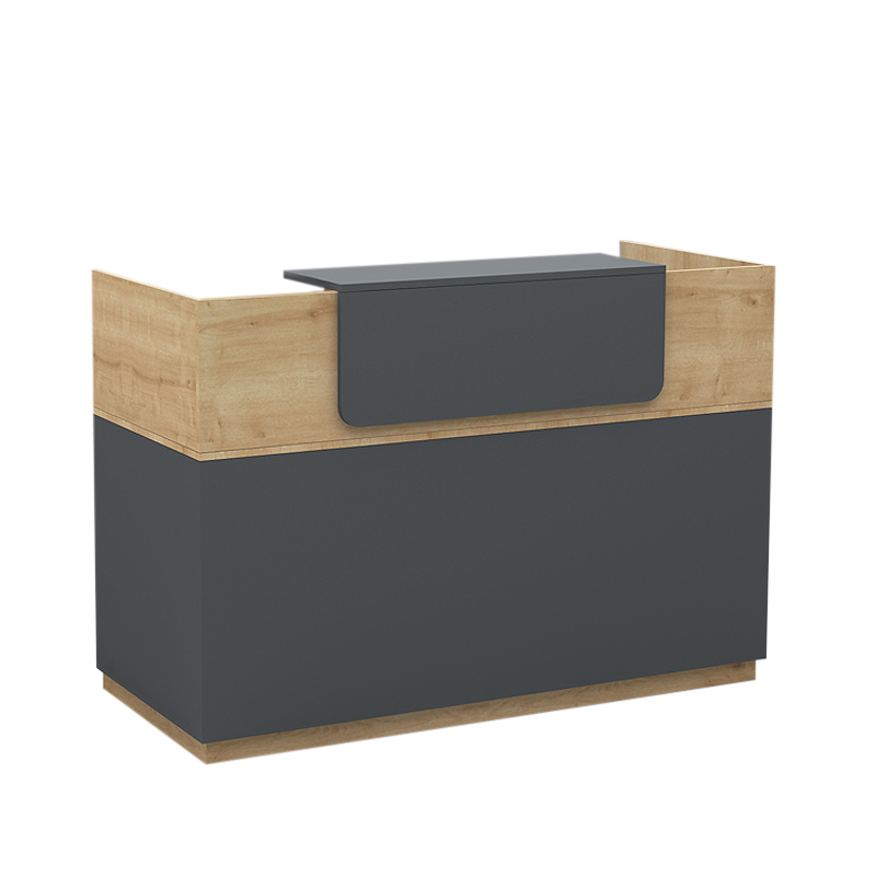 Γραφείο υποδοχής - reception Lemmon Megapap χρώμα φυσικό οξιάς - ανθρακί 160x70x110εκ.