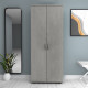 Ντουλάπα ρούχων - παπουτσοθήκη Eric Megapap δίφυλλη χρώμα γκρι σκυροδέματος 76x36x187εκ.