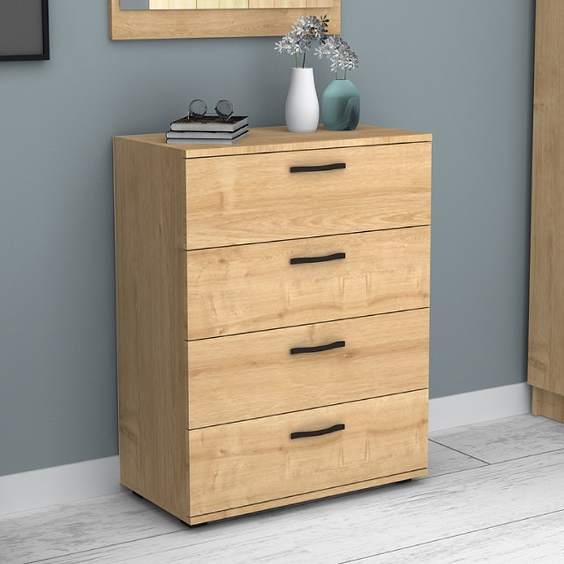 Συρταριέρα Velika Megapap χρώμα φυσικό οξιάς 73x44x96εκ.