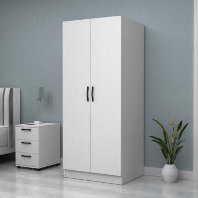 Ντουλάπα ρούχων Vivian Megapap δίφυλλη χρώμα λευκό 80x51,8x181εκ.