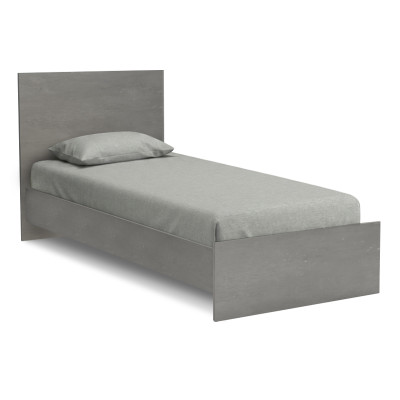 Κρεβάτι Troy Megapap χρώμα γκρι σκυροδέματος 100x200εκ.