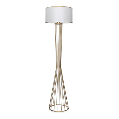 Φωτιστικό δαπέδου Clarke Megapap μέταλλο/ύφασμα χρώμα χρυσό/λευκό 38x21x155εκ. Φωτιστικό δαπέδου Clarke Megapap μέταλλο/ύφασμα χρώμα χρυσό/λευκό 38x21x155εκ.