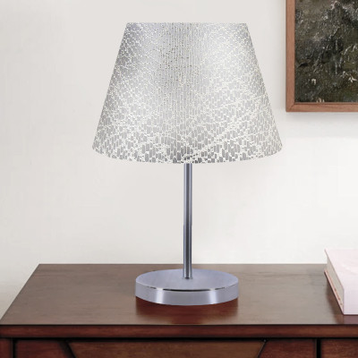 Φωτιστικό επιτραπέζιο Jules Megapap ύφασμα Pvc χρώμα λευκό/ασημί 22x17x37εκ.