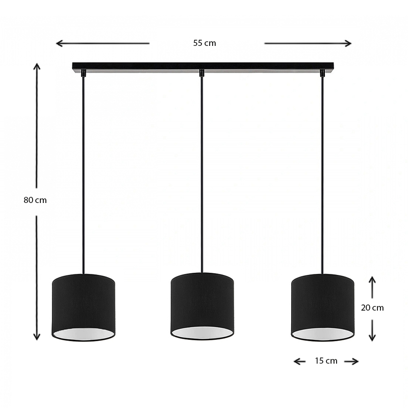 Φωτιστικό οροφής Morris Megapap E27 υφασμάτινο τρίφωτο χρώμα μαύρο 55x15x70εκ. Φωτιστικό οροφής Morris Megapap E27 υφασμάτινο τρίφωτο χρώμα μαύρο 55x15x70εκ.