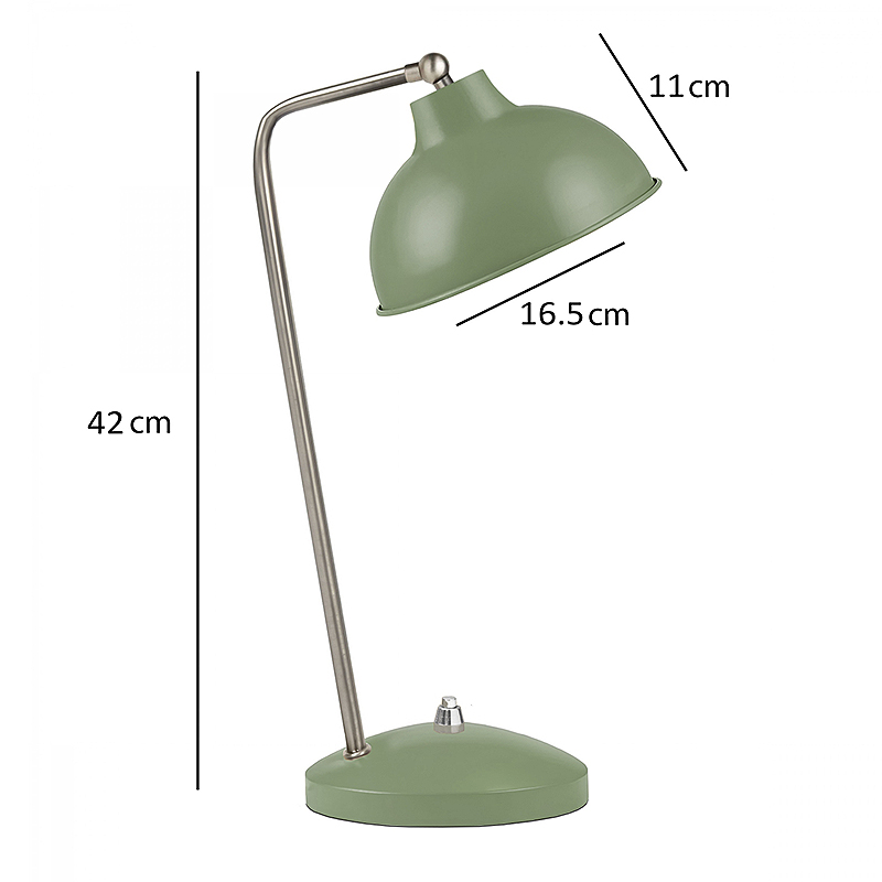 Φωτιστικό γραφείου Travis Megapap E14 μεταλλικό χρώμα πράσινο 16,5x11x42εκ.