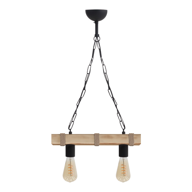 Φωτιστικό οροφής Vero Megapap E27 ξύλινο δίφωτο χρώμα φυσικό 40x8x65εκ.