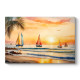 Πίνακας σε καμβά Tropical Sails at the Sunset Megapap ψηφιακής εκτύπωσης 100x70x3εκ.