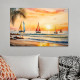 Πίνακας σε καμβά Tropical Sails at the Sunset Megapap ψηφιακής εκτύπωσης 100x70x3εκ.