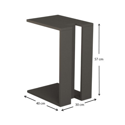 Τραπεζάκι βοηθητικό Muju Megapap χρώμα ανθρακί 30x40x57εκ.