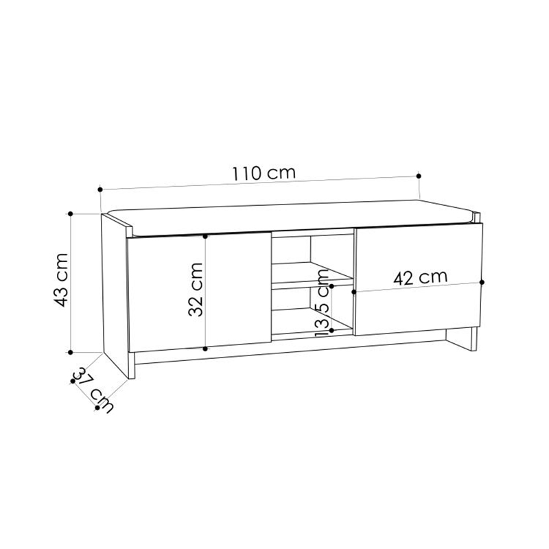 Παπουτσοθήκη Zulla Megapap χρώμα sandstone 110x37x43εκ.