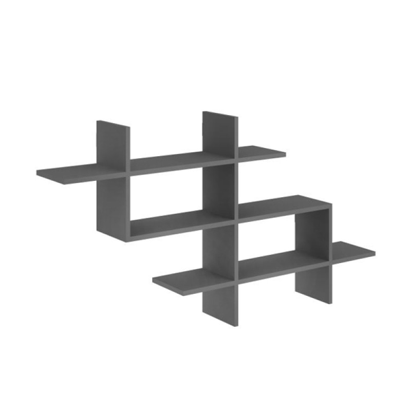 Ραφιέρα τοίχου Halic Megapap χρώμα ανθρακί 150x22x82εκ.