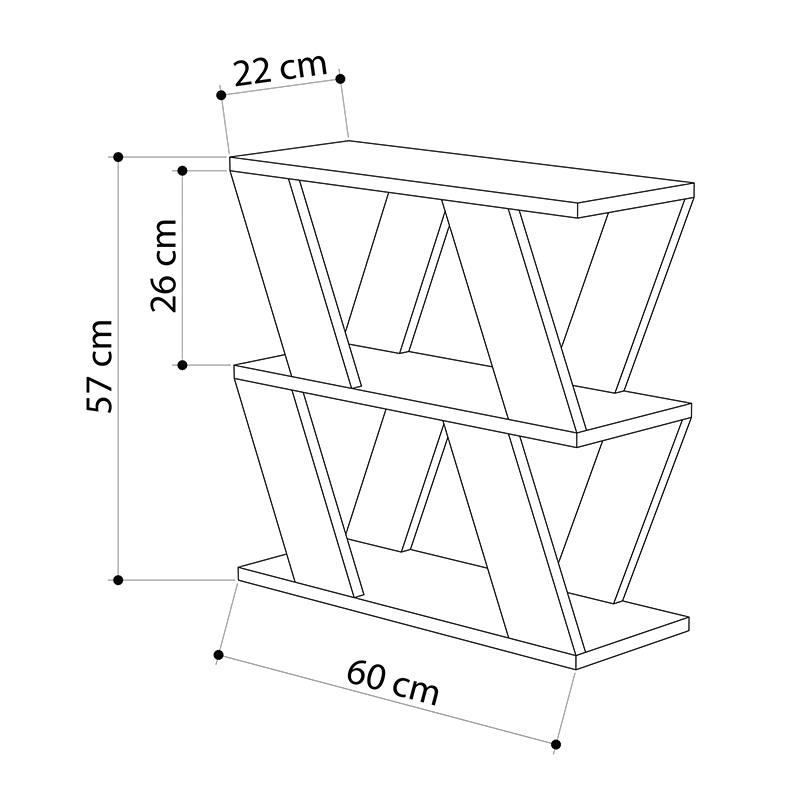 Τραπεζάκι βοηθητικό Lazena Megapap χρώμα φυσικό οξιάς 60x22x57εκ.