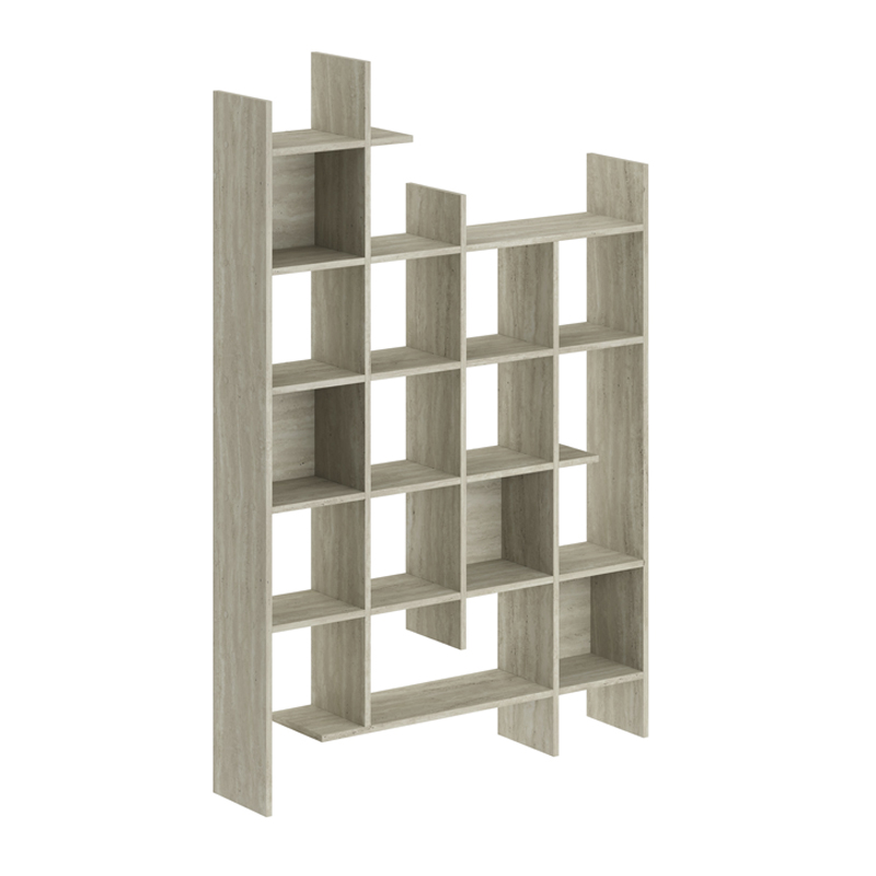 Βιβλιοθήκη Manco Megapap χρώμα travertine 122x25,5x188εκ.