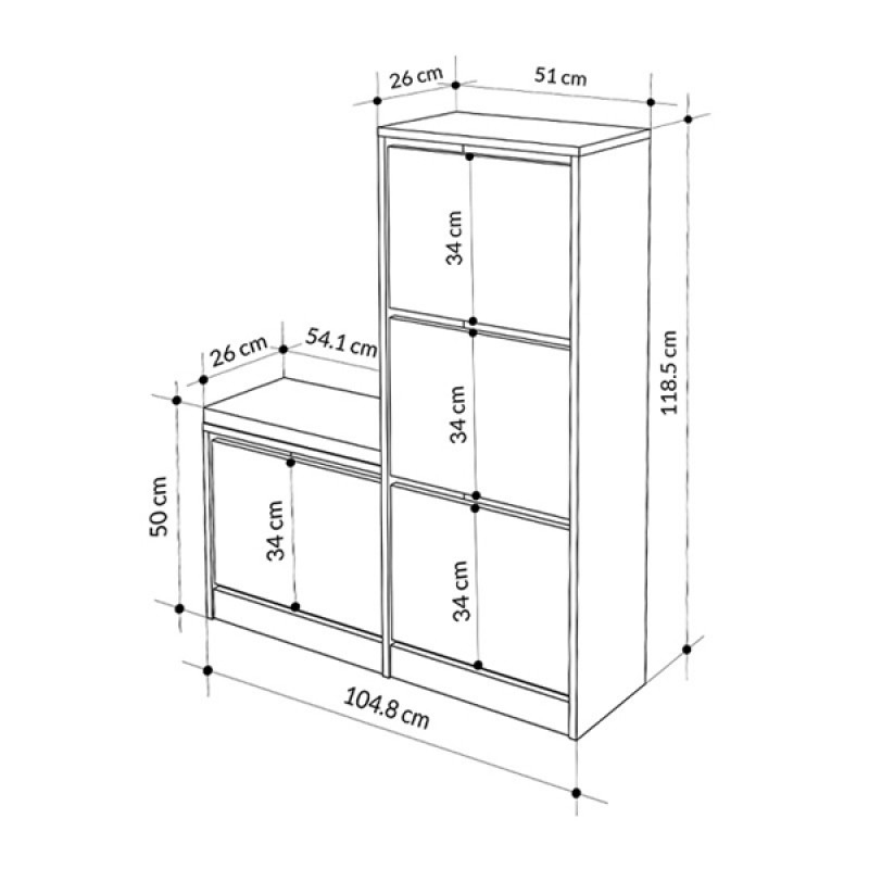 Παπουτσοθήκη Dude Megapap χρώμα sandstone 104,8x26x118,5εκ. Παπουτσοθήκη Dude Megapap χρώμα sandstone 104,8x26x118,5εκ.