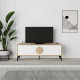 Έπιπλο τηλεόρασης Gora Megapap χρώμα sapphire oak - λευκό 140x35,6x51εκ.