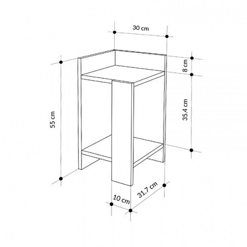 Κομοδίνο Elos Megapap δεξί χρώμα sapphire oak - ανθρακί 25x27x60εκ. Κομοδίνο Elos Megapap δεξί χρώμα sapphire oak - ανθρακί 25x27x60εκ.