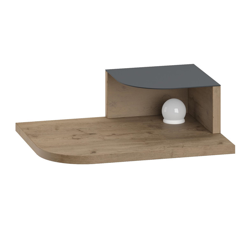 Κομοδίνο επιτοίχιο Luno Megapap με LED χρώμα sepet oak 40x30x16,2εκ.